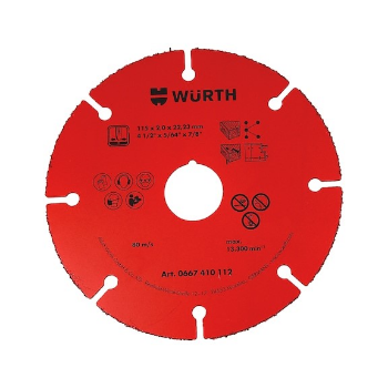 תמונה של דיסק חיתוך קרביד 4.5" לעץ גבס ופלסטיק 115X2