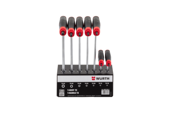 תמונה של ערכת 7 מפתח T-TORX עם מפתח צדי נוסף מידות 10-45 ZEBRA