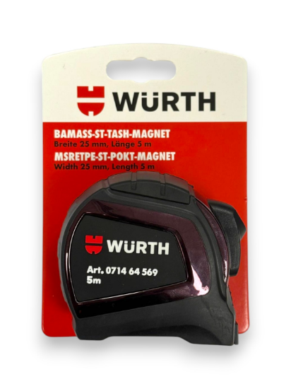 תמונה של סרט מדידה מקצועי מוגן 5 מטר עם מגנט רוחב 25 מ"מ