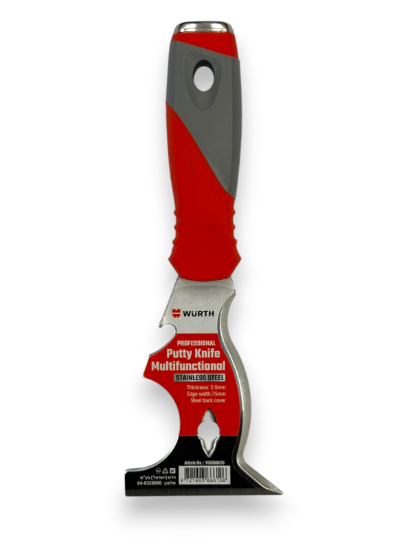 תמונה של שפכטל נירוסטה רב תכליתי עם ידית מצופה גומי 10 ב 1