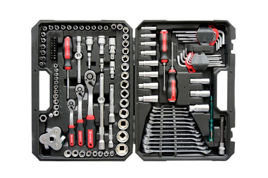 תמונה של ערכת כלים למכונאי רכב  134 חלקים RED STRIPE