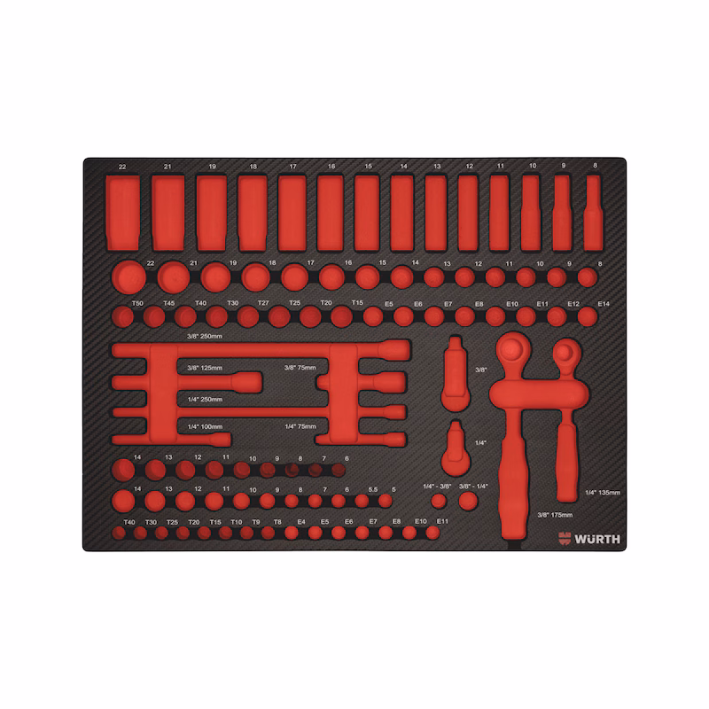 תמונה של מגש ריק לערכת בוקסות הינע 3/8+1/4 לעגלת כלים 91 יחידות ZEBRA